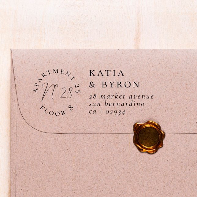 Apartment Number Return Address Self-inking Stamp (Rubber Stamp Mock-up)