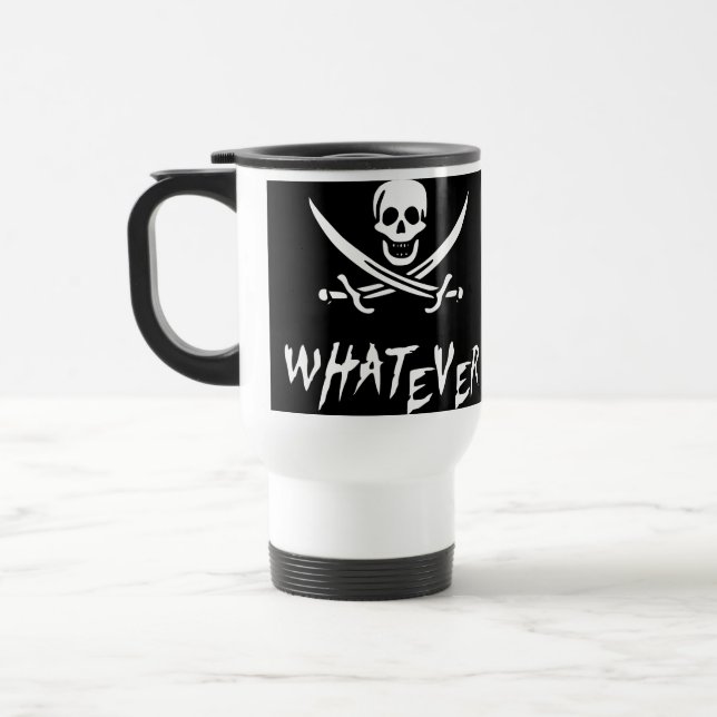 "Apathetic Roger" Pirate {Whitebeard} Travel Mug (Left)