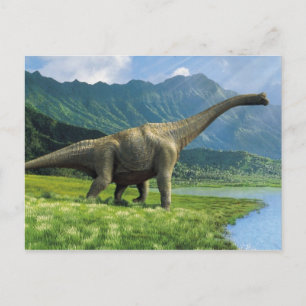 Apatosaurus At Lake Postcard Brontosaurus