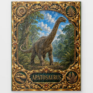 Apatosaurus Dinosaur, Jewelled Heirloom Art Jigsaw Puzzle
