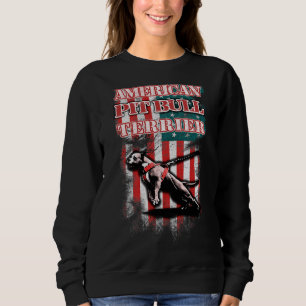 Apbt American Pitbull Terrier American Flag Sweatshirt