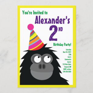 Ape Animal Kid's Birthday Party Invitations