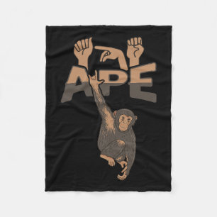 Ape Asl Hand Gesture Deaf Hearing Loss Awareness Fleece Blanket