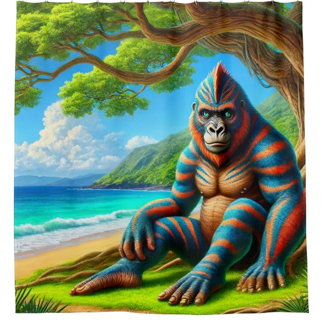 Ape Creature Shower Curtain (Front)