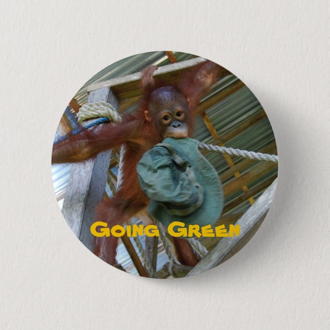 Ape for Green 6 Cm Round Badge (Front)