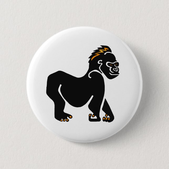 Ape - GORILLA - Wildlife warrior- Primate 6 Cm Round Badge (Front)