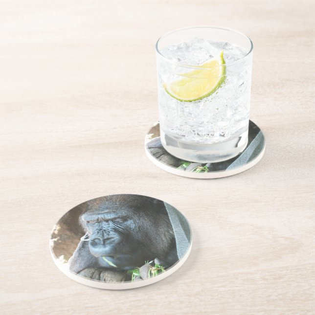 Ape hood ~ Japanese Gorilla Eating Coaster (Side)