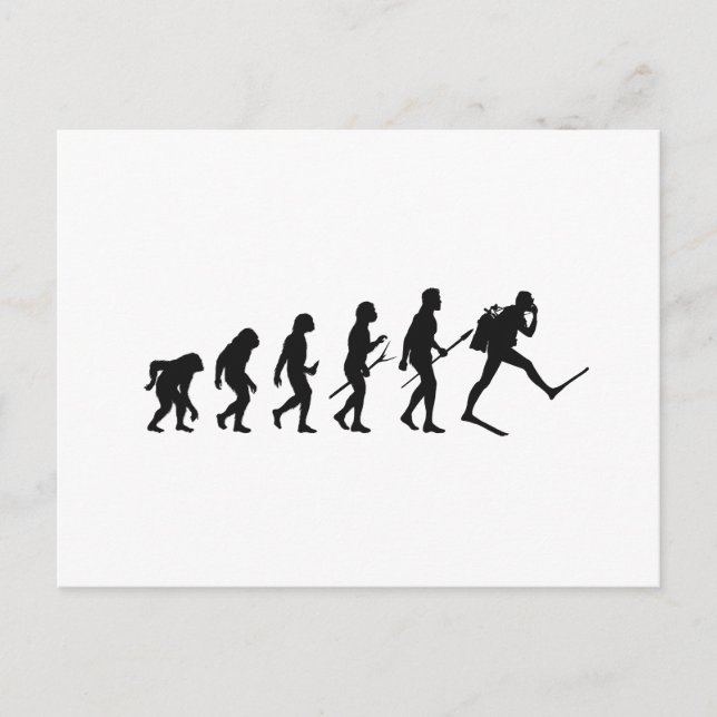 Ape Man Evolution Diver Postcard (Front)
