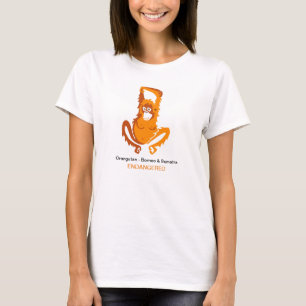 Ape -ORANGUTAN- Endangered animal graphic - T-Shirt