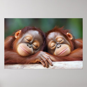 Ape Wild Animal Relaxing Portrait Poster