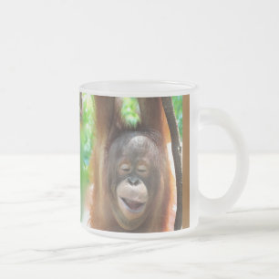 Ape with Joy Frosted Glass Coffee Mug