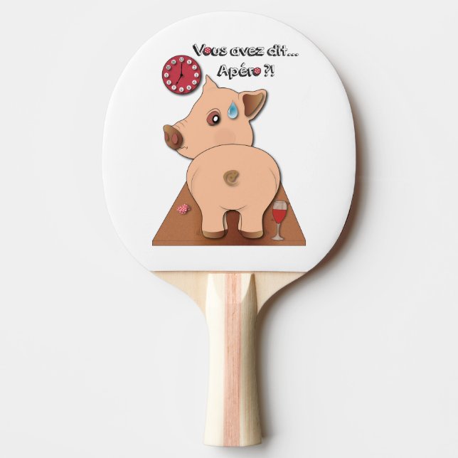 Apéro! (written in black) ping pong paddle (Front)