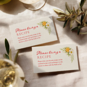 Aperol Bridal Shower Recipe Enclosure Card