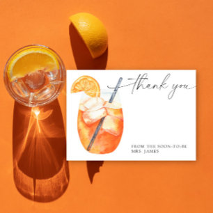 Aperol bridal shower thank you card