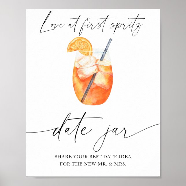Aperol  - date night ideas. Date jar bridal Poster (Front)
