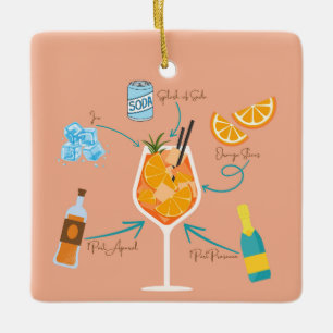 Aperol Recipe Ceramic Ornament