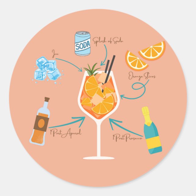  Aperol Recipe Classic Round Sticker (Front)