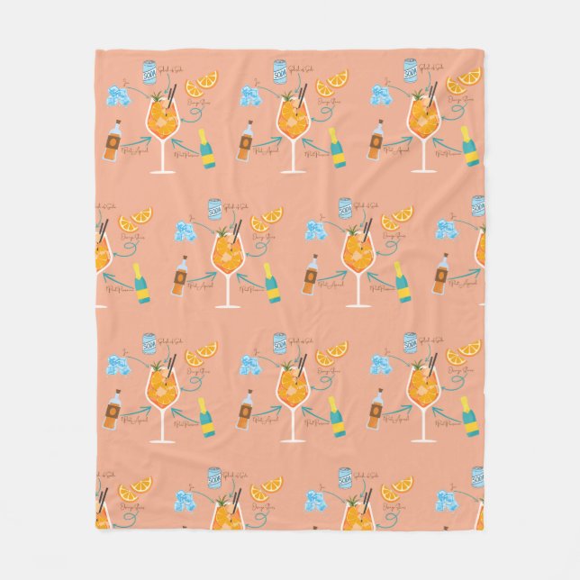 Aperol Recipe Fleece Blanket (Front)