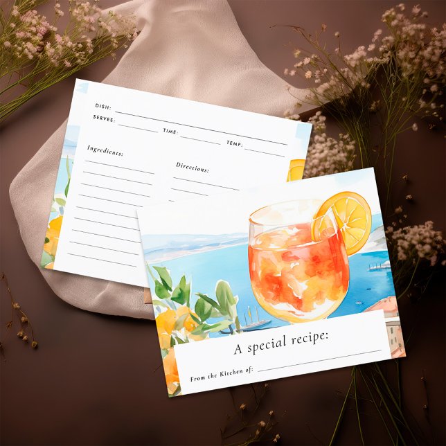 Aperol Spritz Amalfi Bridal Shower Recipe Card (Creator Uploaded)