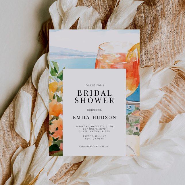 Aperol Spritz Amalfi Italy Bridal Shower Invitation (Creator Uploaded)