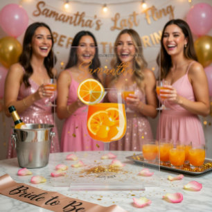 Aperol Spritz Bachelorette Party Welcome Acrylic Sign