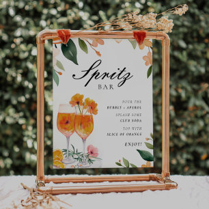 Aperol Spritz Bar Floral Bridal Shower Sign