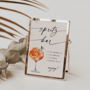 Aperol Spritz Bar Modern Calligraphy Table Sign 