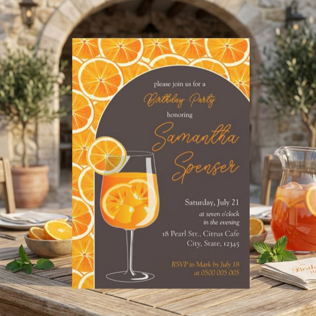 Aperol Spritz Birthday Party Invitation (Creator Uploaded)