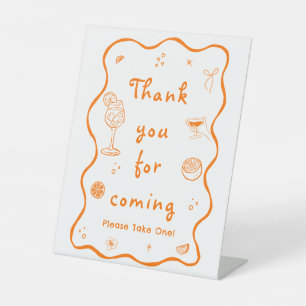 Aperol Spritz Bridal Shower Favour Pedestal Sign