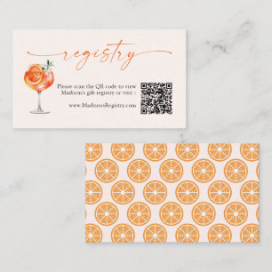 Aperol Spritz Bridal Shower Gift Registry Enclosure Card