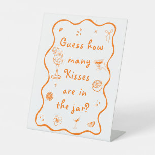 Aperol Spritz Bridal Shower Guess How many Pedestal Sign