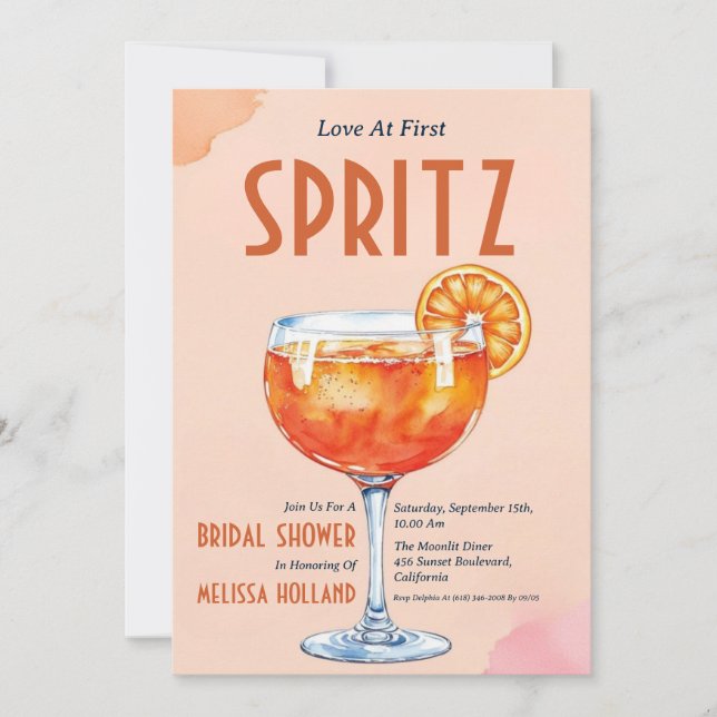 aperol spritz bridal shower invitations (Front)