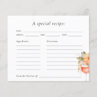 Aperol Spritz Bridal Shower Recipe Card