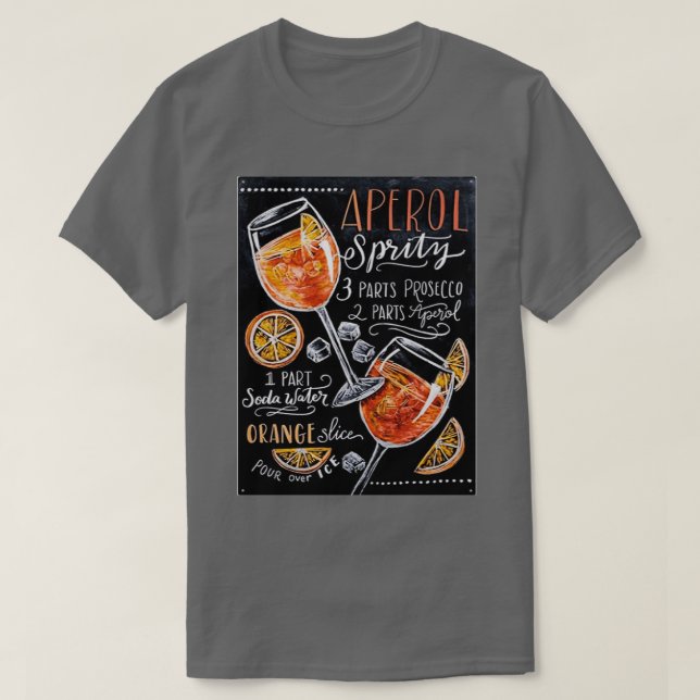 Aperol Spritz Chalkboard Poster T-Shirt (Design Front)