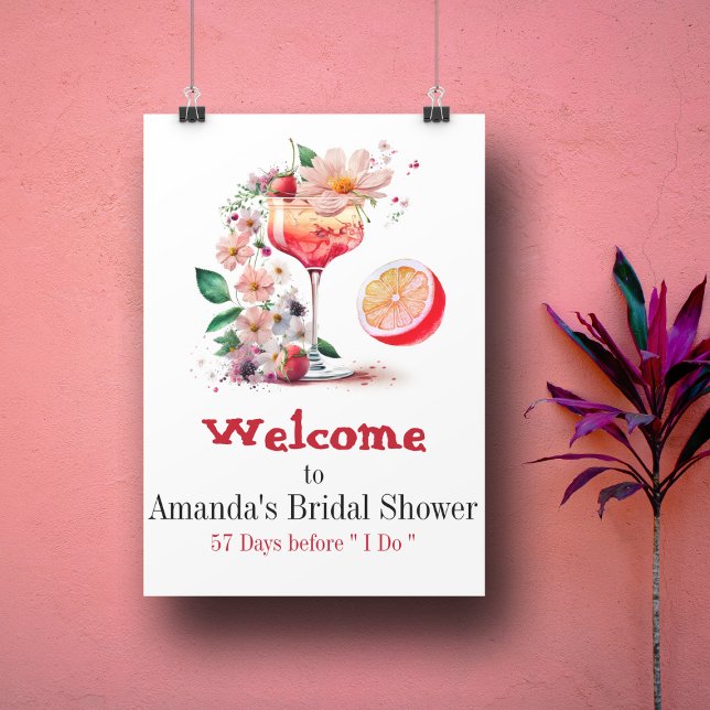 Aperol Spritz Cocktail Citrus Orange Bridal Shower Poster (Creator Uploaded)