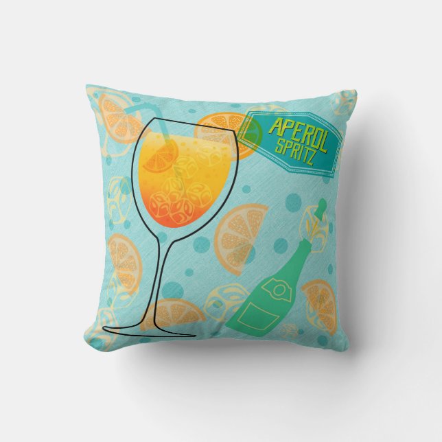 Aperol Spritz Cocktail Cushion (Front)