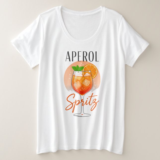 Aperol Spritz Cocktail Design Plus Size T-Shirt (Design Front)