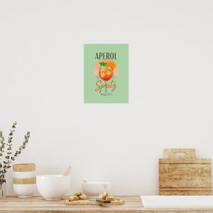 Aperol Spritz Cocktail Design Poster