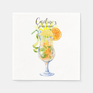 Aperol Spritz Cocktail Italian Style Bridal Shower Napkin