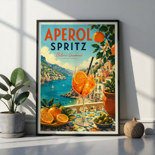Aperol Spritz Cocktail Italian Summer Wall Art