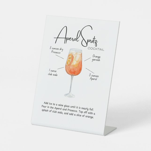 Aperol Spritz Cocktail Pedestal Sign (Front)