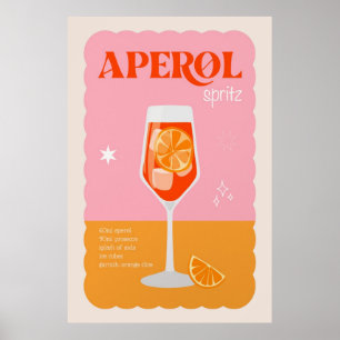 Aperol Spritz Cocktail Poster