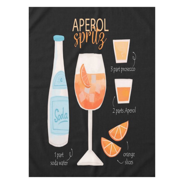 Aperol Spritz Cocktail Tablecloth (Front)