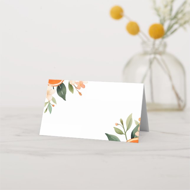 Aperol Spritz Floral Bridal Shower Place Card (Front)