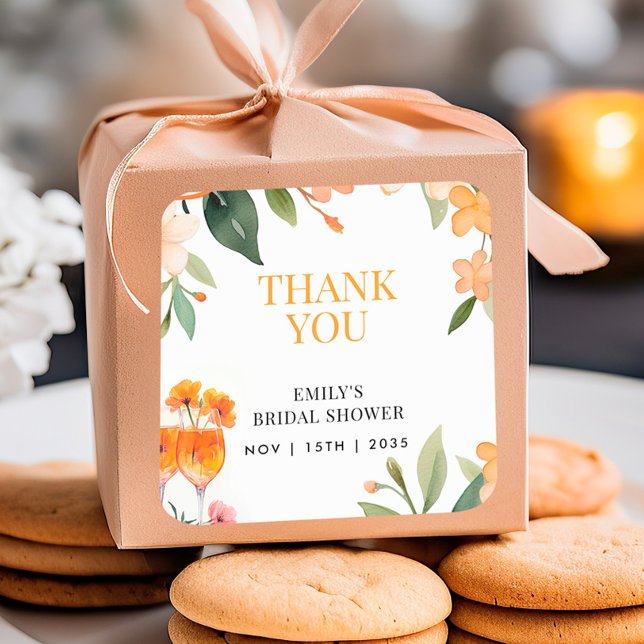 Aperol Spritz Floral Bridal Shower Sticker (Creator Uploaded)