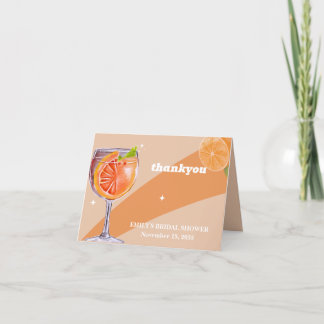 Aperol Spritz Floral Bridal Shower Thank You Card
