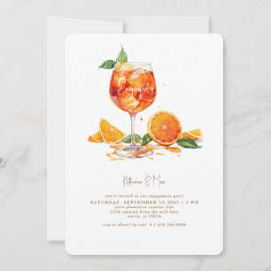 Aperol Spritz Gold Text Engagement Party Invitation