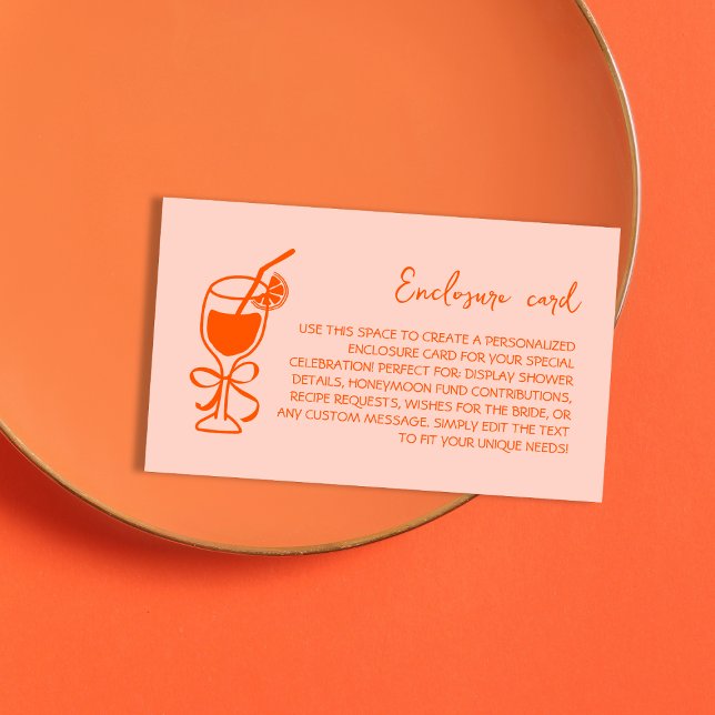 Aperol Spritz Hand Drawn Bachelorette Enclosure Card (Aperol Spritz Hand Drawn Bachelorette Enclosure Card)