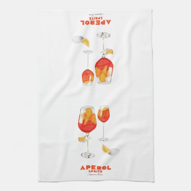 Aperol Spritz Kitchen Towel (Vertical)
