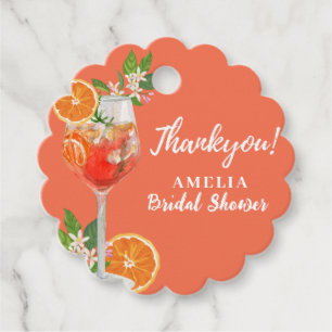 Aperol spritz Lemon citrus Orange Bridal shower  Favour Tags